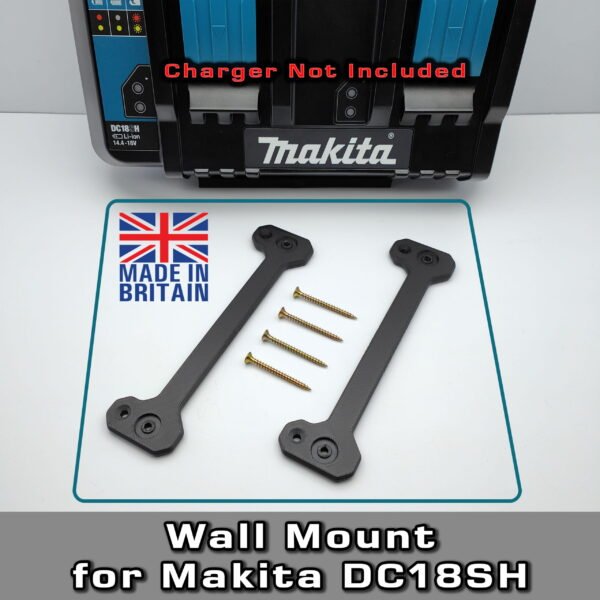 Black Wall Mount for Makita DC18SH Dual Charger