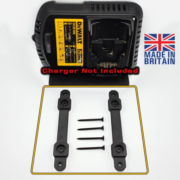 Black Wall Mount for DeWalt DCB105 XR Battery Charger