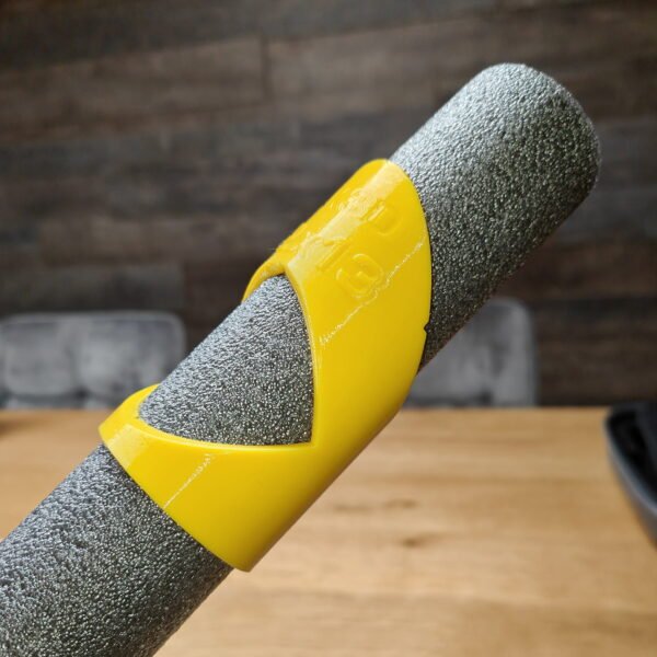 3D Printed Yellow Guide for cutting Pipe lagging insulation