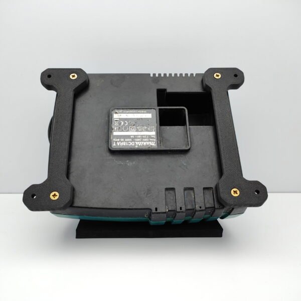 Custom Wall Mount brackets attached to the back of Makita DC18RA Charger