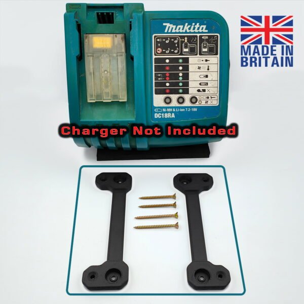 Black Wall Mount for Makita DC18RA Battery Charger