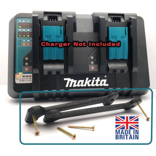 Black Wall Mount for Makita DC18RD Dual Port Charger