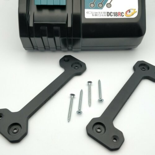 Custom Wall Mount Bracket kit with screws for Makita DC18RC Charger
