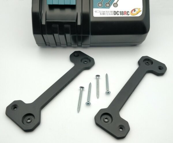 Custom Wall Mount Bracket kit with screws for Makita DC18RC Charger