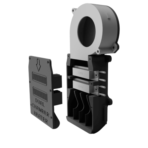 STL 3D Model of Dual Chamber Heater With Fan and PTC Heaters