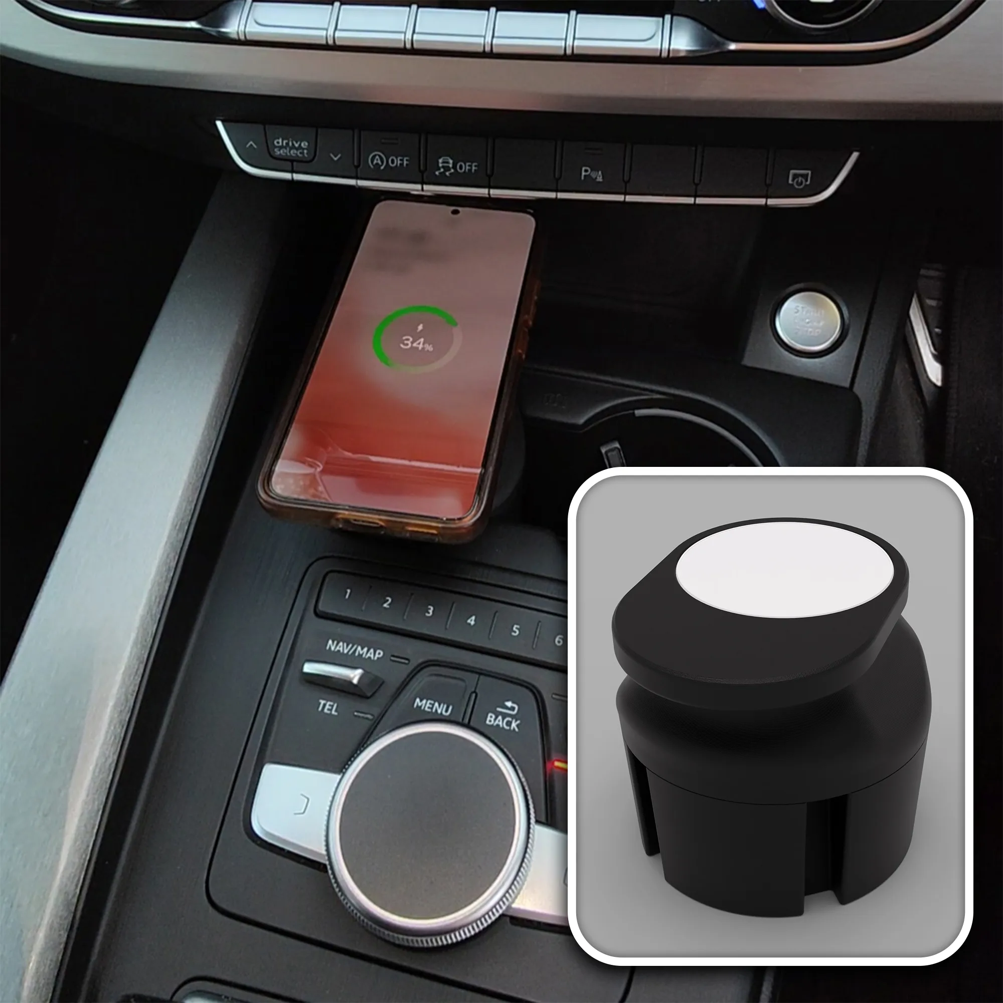 Wireless Phone Charger for Audi A4 B9 - Cupholder edition