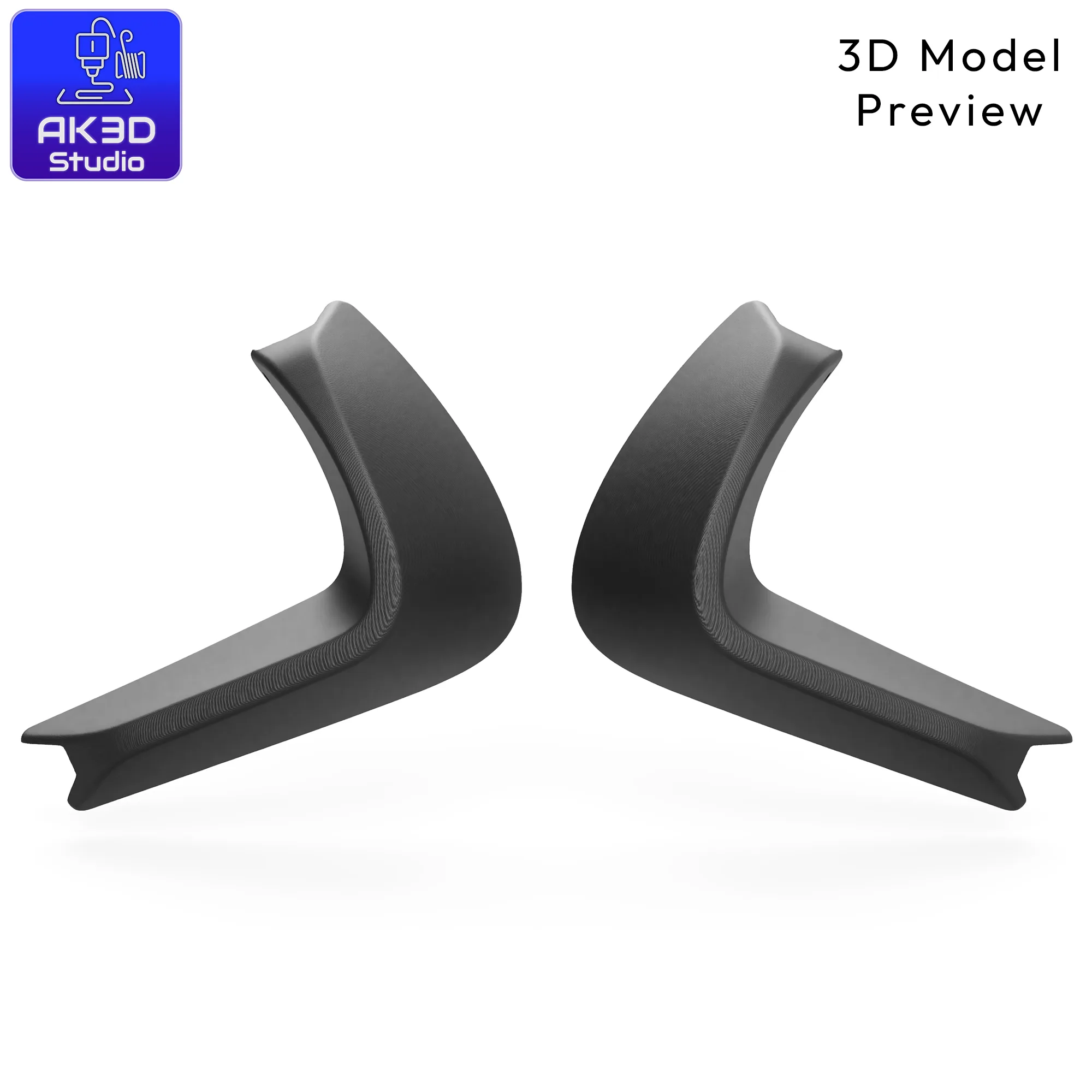Honda VFR1200F Wind Deflectors set 08R81-MGE-800 3D model preview